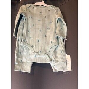 NWT  Ribbed Bodysuit & Pants Pajama Set 0-3M - Cloud Island Hot Air Balloons